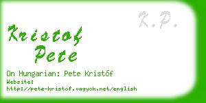 kristof pete business card